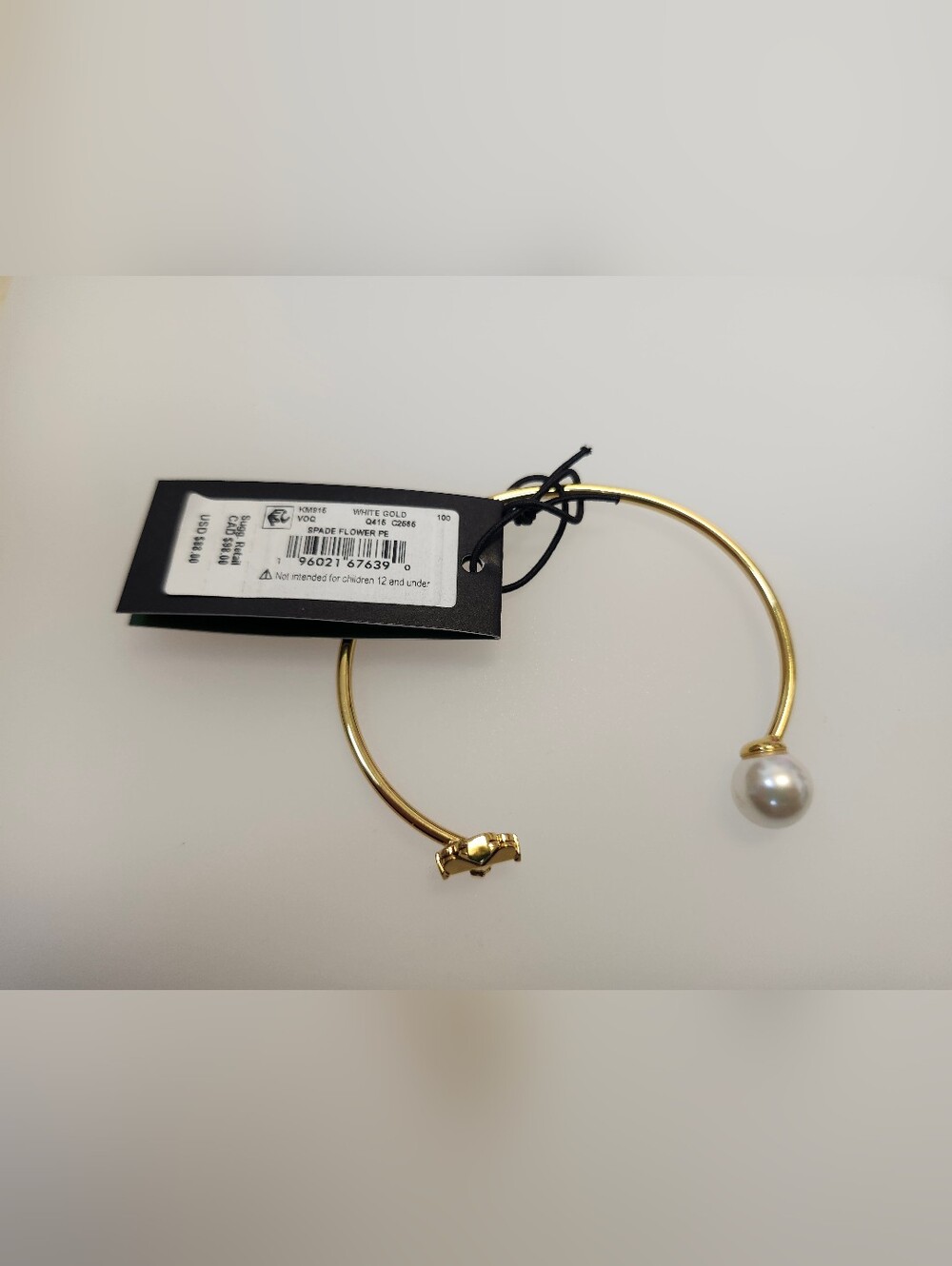 NWT Kate Spade Gold-Tone Flower Faux Pearl Cuff Bracelet - Picture 5 of 6